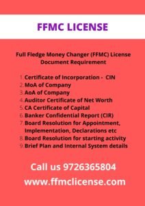 Documents Required for FFMC License RBI